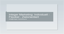 Desktop Screenshot of integer-marketing.com
